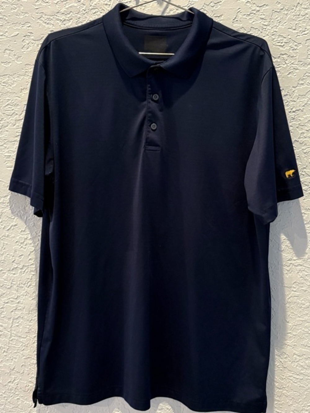 Classic Navy Short-Sleeve Polo with Golden Bear Emblem